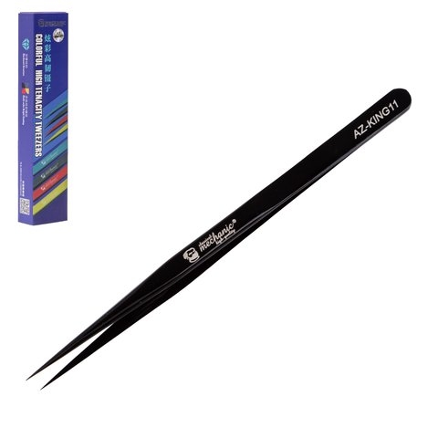 Пинцет монтажный Mechanic AZ-KING11, прямой, 140 мм, чорний