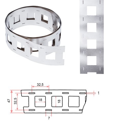 Лента никелевая для сварки аккумуляторов 32650 2P, 0,2 мм, 32,5 мм, 1 м
