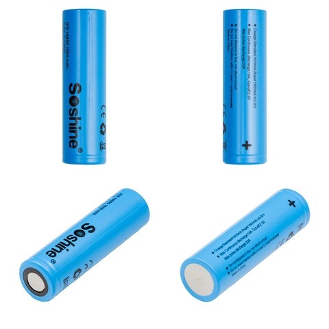 Акумулятор 18650 Soshine, 1600 mAh, 3,2 B, LiFePO4 | АКБ, батарея, аккумулятор