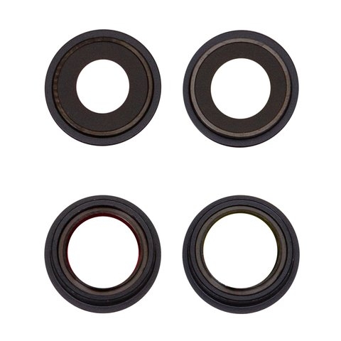 Стекло камеры Apple iPhone 13 mini, черное, с рамкой, комплект 2 шт.