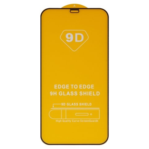 Захисне скло Apple iPhone 12 Pro Max, iNobi, Full Glue, клей на усій поверхні, сумісне з чохлом, без пакування, чорне | Закаленное защитное стекло