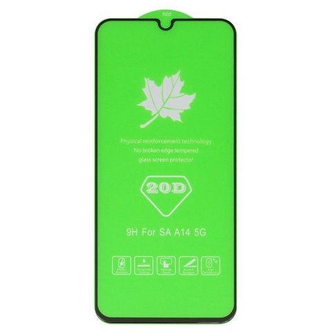 Захисне скло Samsung SM-A145 Galaxy A14, A146 Galaxy A14 5G, iNobi, Full Glue, клей на усій поверхні, сумісне з чохлом, без пакування, чорне | Закаленное защитное стекло