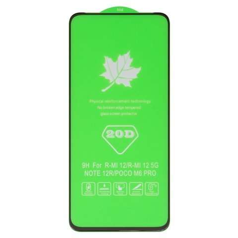 Захисне скло Xiaomi Poco M6 Pro, Redmi 12, Redmi 12 5G, iNobi, Full Glue, клей на усій поверхні, сумісне з чохлом, без пакування, чорне | Закаленное защитное стекло