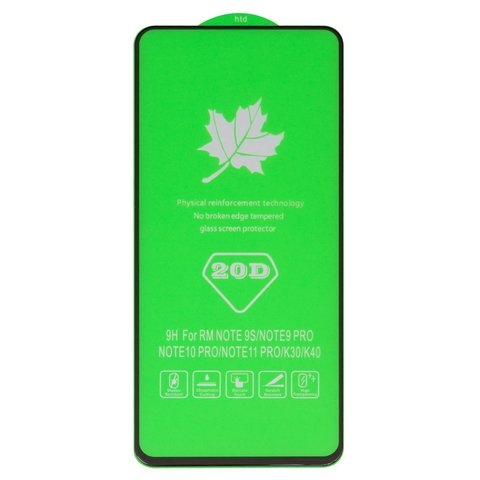 Захисне скло Xiaomi Redmi K30, Redmi Note 9 Pro, Redmi Note 9S, iNobi, Full Glue, клей на усій поверхні, сумісне з чохлом, без пакування, чорне | Закаленное защитное стекло