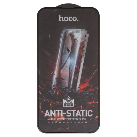 Захисне скло Hoco G10 Apple iPhone 13, iPhone 13 Pro, iPhone 14, iNobi, Full Glue, клей на усій поверхні, Anti-Static, без пакування, чорне | Закаленное защитное стекло