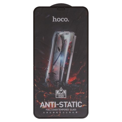 Захисне скло Hoco G10 Apple iPhone 11 Pro Max, iPhone XS Max, iNobi, Full Glue, клей на усій поверхні, Anti-Static, без пакування, чорне | Закаленное защитное стекло