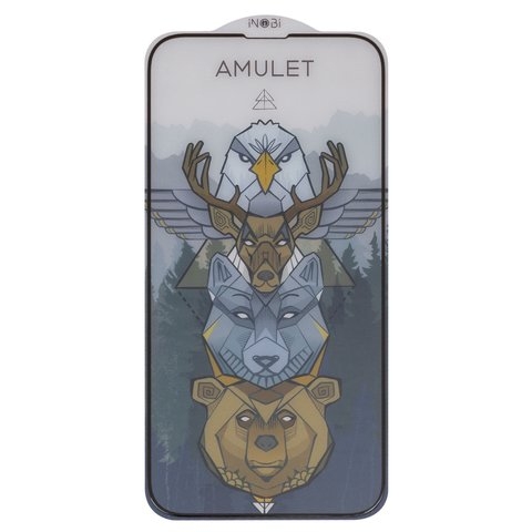 Захисне скло Amulet Apple iPhone 13, iPhone 13 Pro, iPhone 14, iNobi, Full Glue, клей на усій поверхні, Anti-Static, без пакування, чорне | Закаленное защитное стекло