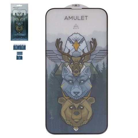 Захисне скло Amulet Apple iPhone 13 Pro Max, iPhone 14 Plus, iNobi, Full Glue, клей на усій поверхні, Anti-Static, чорне | Закаленное защитное стекло