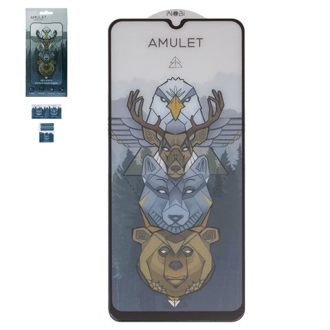 Захисне скло Amulet Xiaomi Poco C40, Poco C55, Redmi 10C, Redmi 12C, iNobi, Full Glue, клей на усій поверхні, Anti-Static, чорне | Закаленное защитное стекло