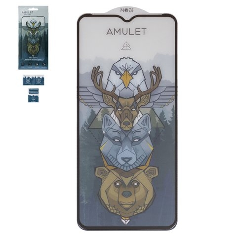 Захисне скло Amulet Xiaomi Redmi A1, Redmi A2, Redmi A2 Plus, Redmi Note 11E, Redmi Note 11R, iNobi, Full Glue, клей на усій поверхні, Anti-Static, чорне | Закаленное защитное стекло