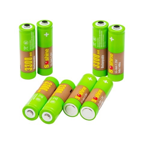 Акумулятор AA Soshine AA/HR6, 1,5 B, Li-ion, (3300mWh) | АКБ, батарея, аккумулятор