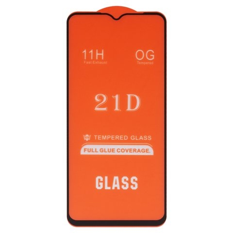 Захисне скло Vivo Y01, Y15s, Y20, iNobi, Full Glue, клей на усій поверхні, сумісне з чохлом, без пакування, чорне | Закаленное защитное стекло