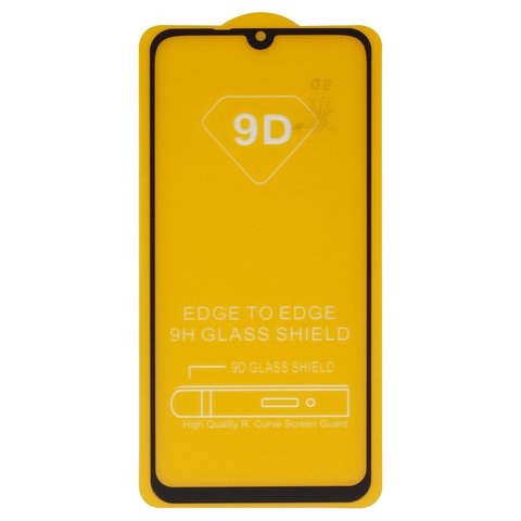 Захисне скло Huawei Honor 9A, Y6p, iNobi, Full Glue, клей на усій поверхні, сумісне з чохлом, без пакування, чорне | Закаленное защитное стекло