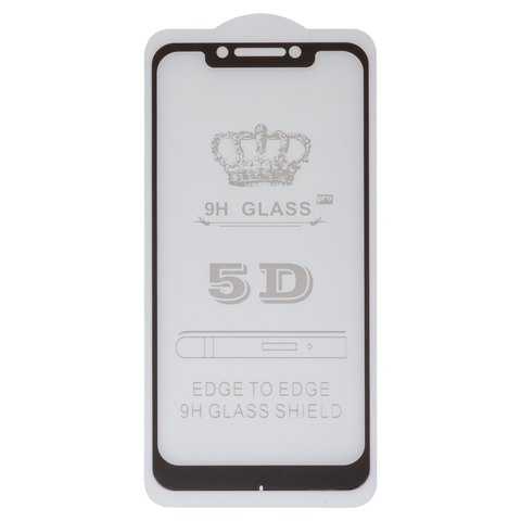 Захисне скло Xiaomi Pocophone F1, iNobi, Full Glue, клей на усій поверхні, сумісне з чохлом, без пакування, чорне, M1805E10A | Закаленное защитное стекло