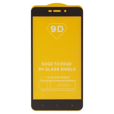 Захисне скло Xiaomi Redmi 4A, iNobi, Full Glue, клей на усій поверхні, сумісне з чохлом, без пакування, чорне, 2016117 | Закаленное защитное стекло