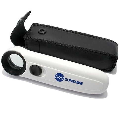 Ручная лупа Sunshine MG6B-1B, с подсветкой, 40X