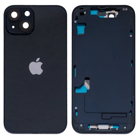 Корпус Apple  iPhone 14, черный, с держателем SIM-карты, с боковыми кнопками, High Copy, Global, midnight
