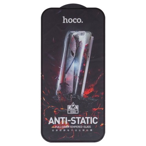 Захисне скло Hoco G10 Apple iPhone 14 Pro, iNobi, Full Glue, Anti-Static, без пакування, чорне, клей на усій поверхні | Закаленное защитное стекло