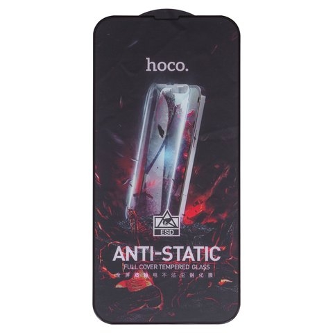 Захисне скло Hoco G10 Apple iPhone 13 Pro Max, iPhone 14 Plus, iNobi, Full Glue, Anti-Static, без пакування, чорне, клей на усій поверхні | Закаленное защитное стекло