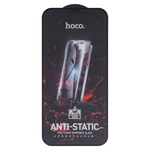 Захисне скло Hoco G10 Apple iPhone 12 Pro Max, iNobi, Full Glue, Anti-Static, без пакування, чорне, клей на усій поверхні | Закаленное защитное стекло
