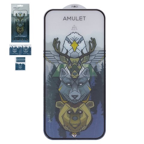 Захисне скло Amulet Apple iPhone 15 Pro, iNobi, Full Glue, клей на усій поверхні, Anti-Static, чорне | Закаленное защитное стекло