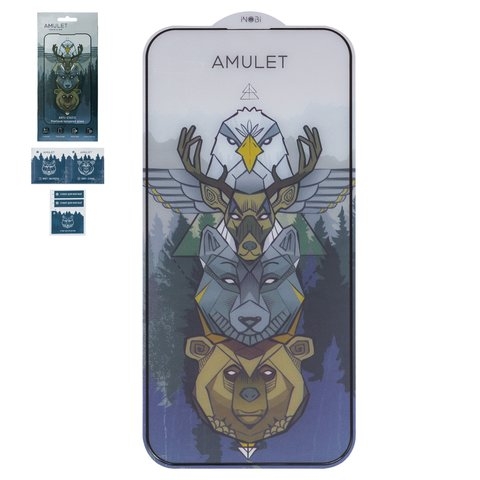 Захисне скло Amulet Apple iPhone 15 Plus, iNobi, Full Glue, клей на усій поверхні, Anti-Static, чорне | Закаленное защитное стекло