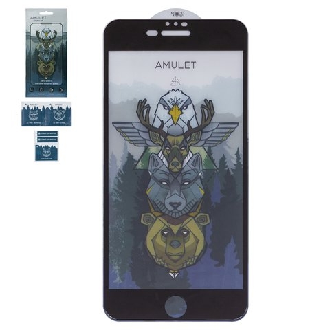 Захисне скло Amulet Apple iPhone 7 Plus, iPhone 8 Plus, iNobi, Full Glue, клей на усій поверхні, Anti-Static, чорне | Закаленное защитное стекло