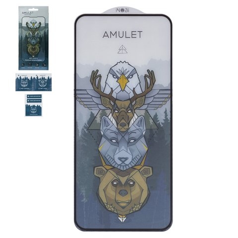 Захисне скло Amulet Realme 10, 9; OnePlus Nord CE 2 5G; Oppo Reno 7, Reno 7 SE, Reno 8, Reno 8T, iNobi, Full Glue, клей на усій поверхні, Anti-Static, чорне | Закаленное защитное стекло