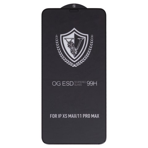 Захисне скло Apple iPhone 11 Pro Max, iPhone XS Max, iNobi, Full Glue, без пакування, чорне, клей на усій поверхні | Закаленное защитное стекло
