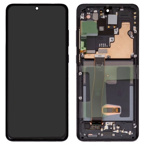 Дисплей Samsung SM-G988 Galaxy S20 Ultra, сірий, Cosmic Black | з тачскріном | в передній панелі | Original (Сервис-Центр), AMOLED, GH82-22327A/GH82-22271A | дисплейный модуль, экран | видеочорний