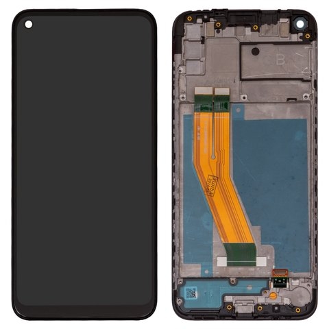 Дисплей Samsung SM-A115 Galaxy A11, M115 Galaxy M11, чорний | з тачскріном | в передній панелі | Original (реновація) | дисплейный модуль, экран, мутне віконце фронтальної камери